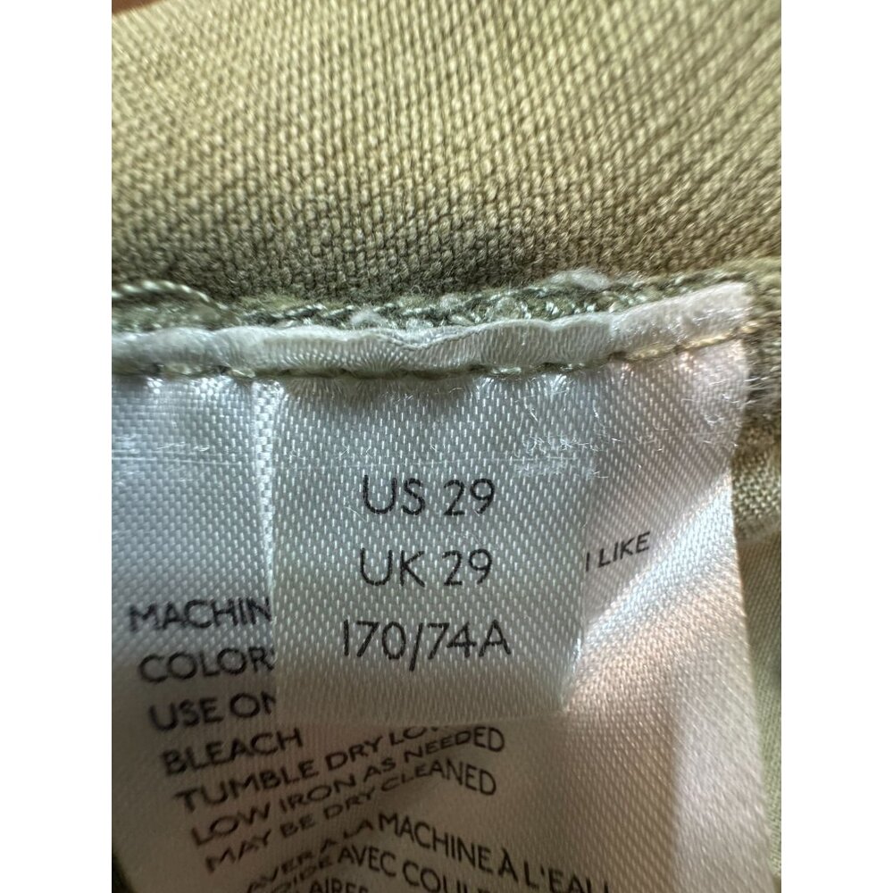 Free People Women's Army Skinny Jeans Denim Size 29 Olive Green Raw Hem Stretch - Picture 4 of 12